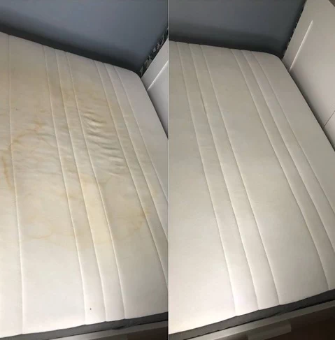 Pranie tapicerki – sofa przed i po