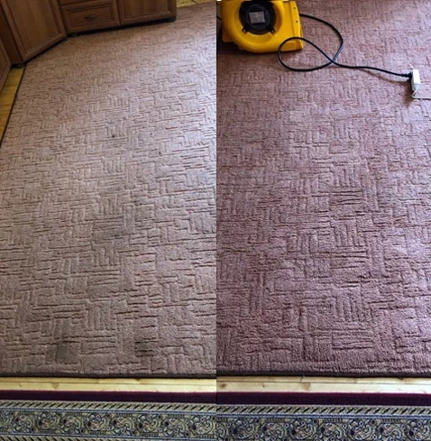 Pranie tapicerki – sofa przed i po