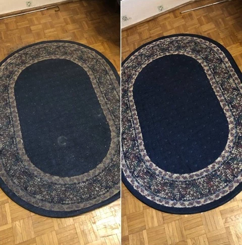 Pranie tapicerki – sofa przed i po